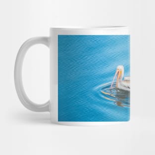 American White Pelican Fishing Alone by Debra Martz Mug